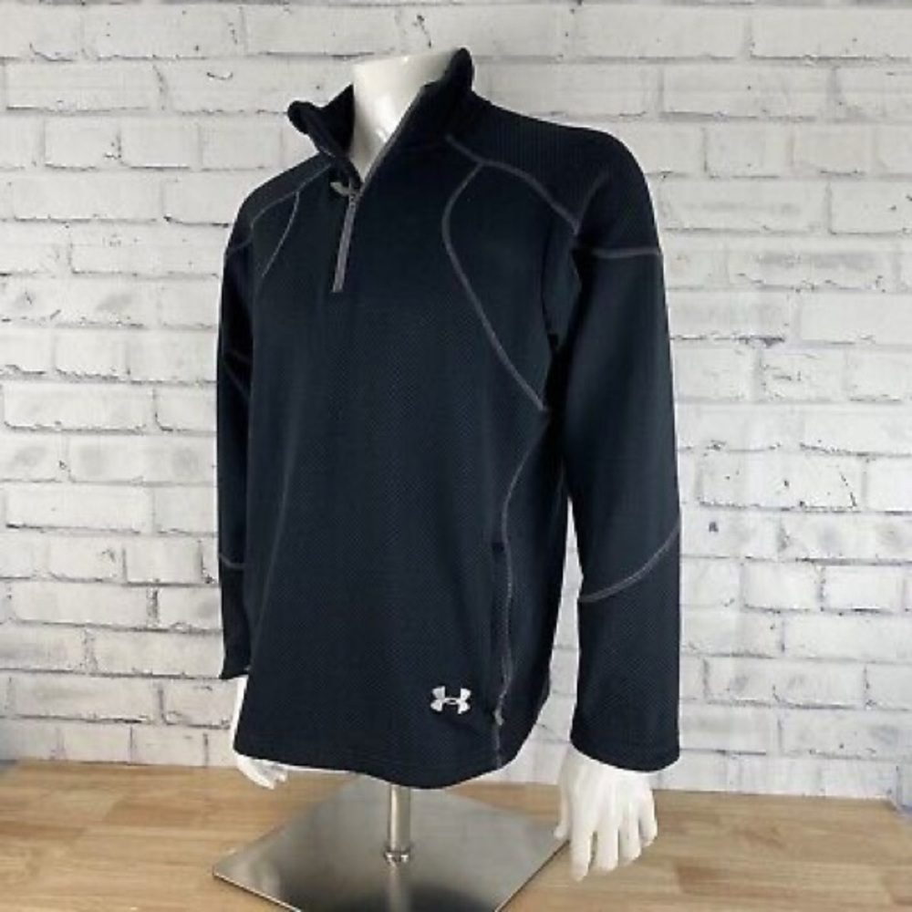Under Armour UA Men's Pullover 1/4 Zip Sweatshirt Long Sleeve Size Large Black